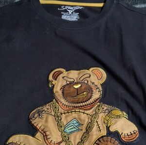 Streetwise Kids Black Teddy Applique Short Sleeve Tee